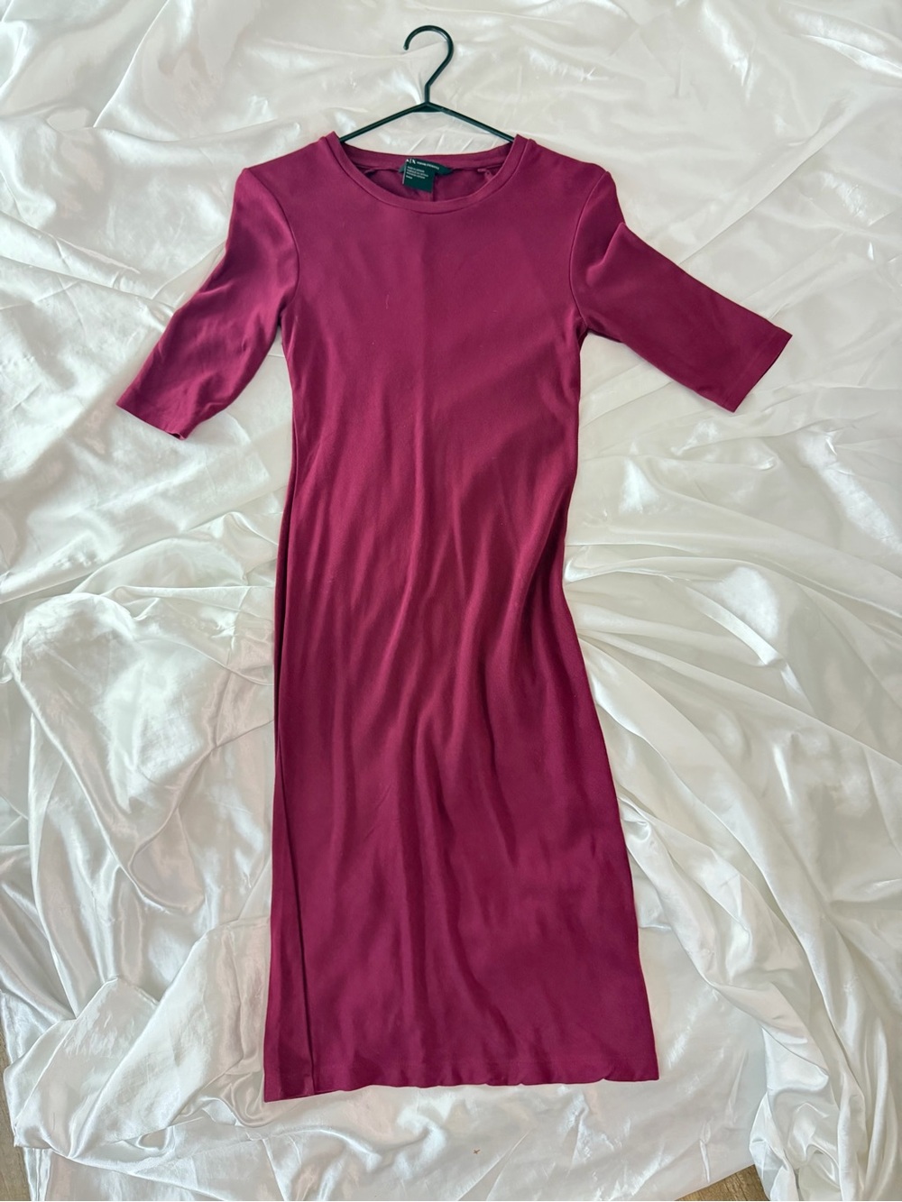 Armani Exchange Wine Red Midi Bodycon Dress